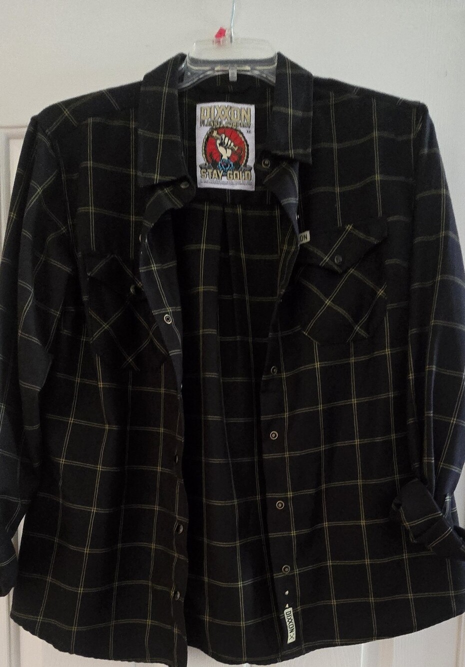 Dixxon Stay Gold Black Plaid Button-Up Shirt